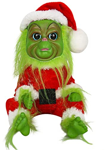 XehCaol Grinch Elf Plüschtier Kuscheltier Spielzeug, Wichtel Weihnachtself Weihnachtsdeko Weihnachten Figuren (Grün-1p)
