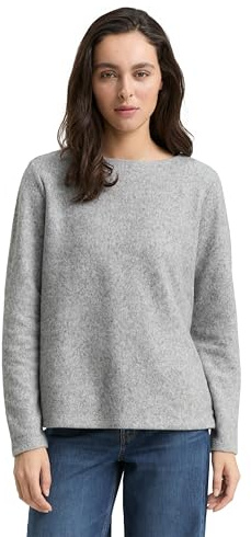 Tom Tailor Damen 1043760 Plussize Cosy Sweatshirt mit Knöpfen