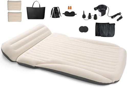 Ciremiv Car Bed with The Most Complete Car Sleeping Accessories | Leakproof Comfortable Durable Car Mattress | Built-in Pillow with Pump Car Air Mattress | for SUV Minivan Mpv Road Trip SUV Bed
