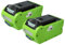 EXTENSILO 2X Akku kompatibel mit Greenworks Tools 24107, 21107, 20157, 20117, 20077, 22637T, 22147T Werkzeug (5000 mAh, Li-Ion, 40 V)