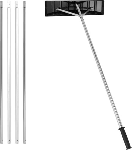 GOPLUS Rastrillo de Nieve para Tejados, Rastrillo Quitanieves de Tejado Extensible de 1,48-6,08 m, Rastrillo de Techo (148-609 cm)