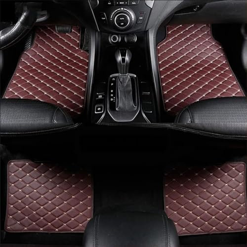 Zzbyz 4Pcs Leder Auto Fussmatten für Buick Lacrosse 2016-2024, Nach Maß Allwetterschutz Leder Fussmatten Vorne und Hinten Automatten Set, Innenausstattung,E-Coffee