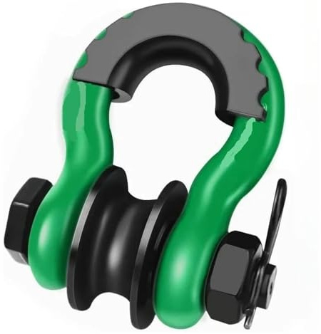 UYCHYTQR Grillete con Anilla En D De 3/4 Pulgadas 15 Toneladas 42 000 Libras Todoterreno 4 X 4 con Polea para Remolque Automóvil(Verde)