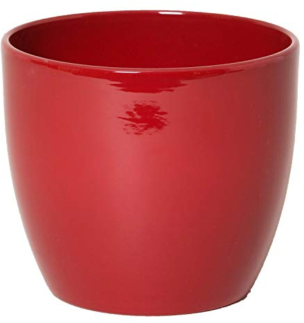 INNA-Glas Tiesto para Plantas, cerámica, Rojo Vino, 12cm, Ø13,5cm