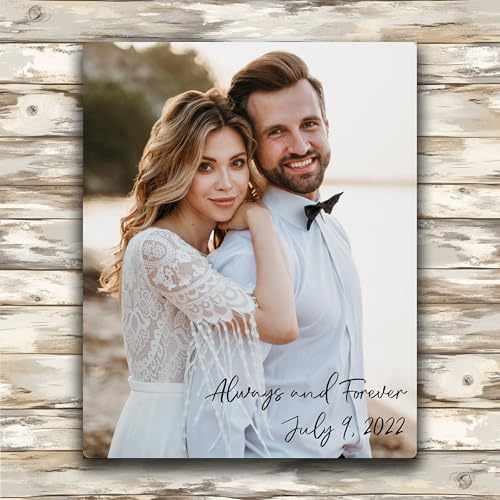 Custom HD Metal Photo Print, Add Your Pictures to Thick 1.15mm Aluminum Panel, Vibrant 3D Effect, Size and Display Options (8 x 10 Portrait, Single)