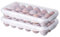 2 Pack Covered Egg Holders,Egg Holder For Fridge,egg Storage Container,Plastic Fridge Egg Trays,Deviled Egg Tray Carrier with Lid Fits 18X2 Eggs(36 Eggs）