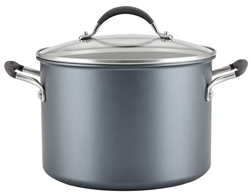 Circulon A1 Series with ScratchDefense Nonstick Induction Cookware, Stockpot with Lid, Pasta Pot, Kitchen Essentials, 8-Quart, Graphite