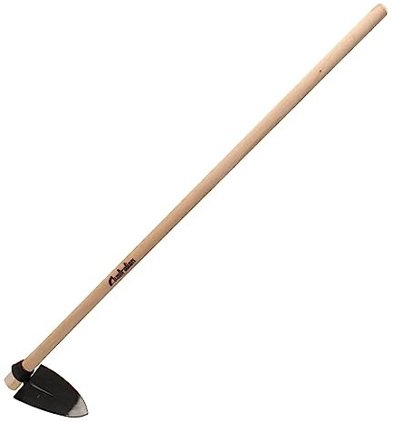 La zappa Azada triangular herramienta agrícola para trabajar el suelo de acero forjado con mango de madera (140 cm 600 gr)
