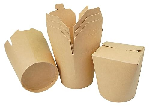 Envasado de Cartón para Alimentos 480ml-200uds Multiuso,Contenedores de Comida Para Llevar,Cajas de Cartón para Comida,Cartón de Sopa,Contenedores de Ensalada de Papel Kraft,Envases Take Away