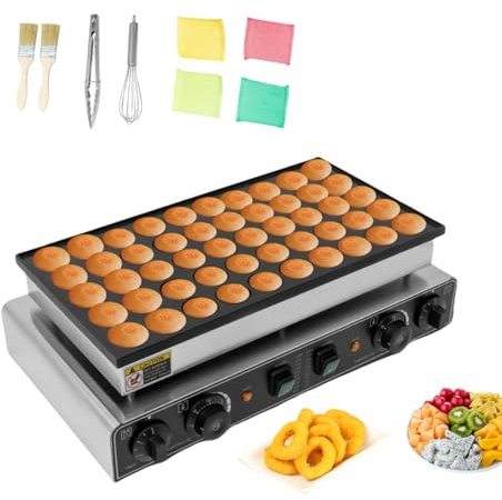 Waffle Pancake Machine 50 Holes, Waffle Pancake Maker 1700W Mini Pancake Maker 122-572℉, Donut Maker Machine Electric for For Bakery, Restaurant or Home