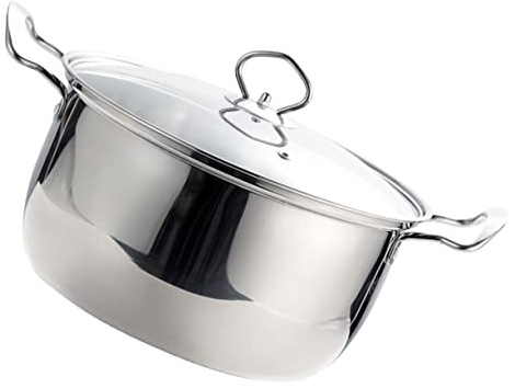 Toyvian Cacerola Multifunción de Acero Inoxidable 1.5L Tapa Olla Sopera para Leche Sopa y Fideos Compatible Cocina de Inducción y Gas Utensilio Doméstico