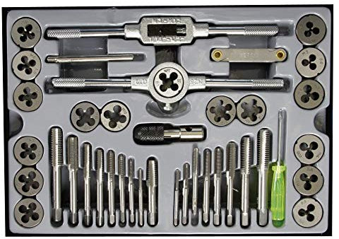 TrAdE shop Traesio Kit FILIERA 40 PZ Professionale Maschi E Femmine Kit FILIERE 40 PZ in Valigia