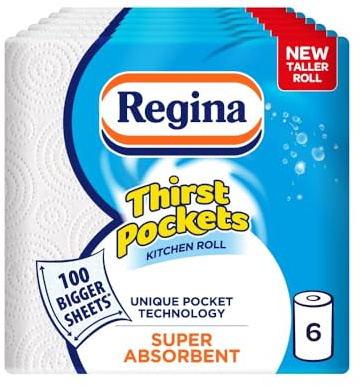 Regina Thirst Pockets, 6 Rolls of Kitchen Towel