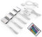 B.K.Licht - LED Glasboden Strip mit Fernbedienung, buntes RGB Licht, dimmbar, LED Streifen, Leiste, Zimmer deko, Band, Lichtleiste, Schrankbeleuchtung, Beleuchtung, 4x2,5x10 cm, Chrom