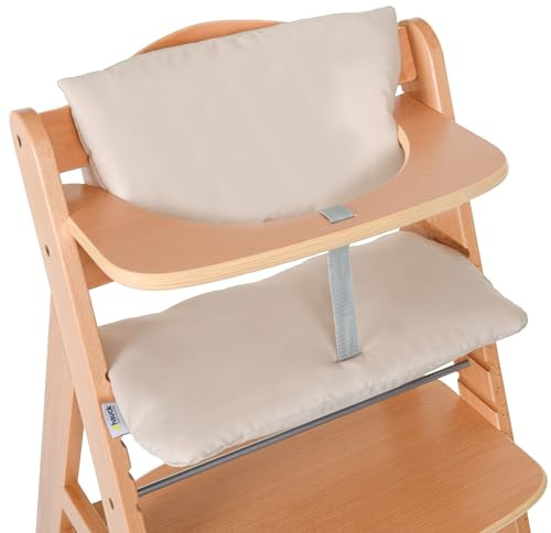 hauck 2-tlg. Deluxe Sitzkissen für Alpha Hochstuhl - Sitzpolster/Sitzauflage/Sitzverkleinerer/Hochstuhlauflage (Beige) | 2-teiliges Sitzpolster für hauck Alpha Hochstuhl | als Sitzauflage, Sitzverkleinerer und Hochstuhlauflage