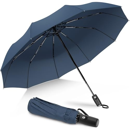 ZOMAKE Parapluie Pliant Resistant au Vent,Mini Parapluies Compact Automatique pour Homme Femme - Petit Umbrella Paraplui de Poche Solide Anti Tempete(Saphir)