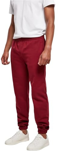 Build Your Brand herr joggingbyxor, basic sweatpants, sportbyxor för män finns i många färger, storlekar XS – 7XL, Burgund, 5XL