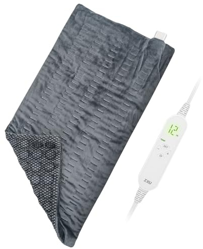 ZXU Jade Stone Heating pad, Nature Jade Electric Heating Pad for Back Pain and Cramps Relief,XL King Size Hot Heated Pad with 12 Heat Level,1-24h Auto-Off,Stay on Function, Hot Heated Pad