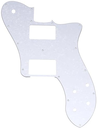 Musiclily Pro 15 Löcher Breite Palette HH Gitarren Schlagbrett Pickguard für Mexico Fender 72 Tele Deluxe Style E-Gitarre, 4-lagig White Pearl