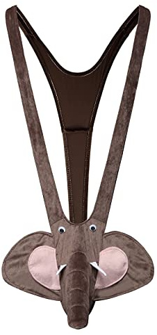 zhandouji Unterwäsche Unterhose Lustig Herren Elefanten Slips Strings Tanga Sexy Mankini Bodysuit Nachtwäsche Jumpsuits Straps Lover Geschenk