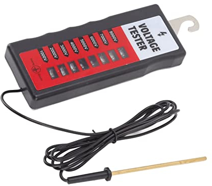 TOPINCN Elektrozaun Spannungsprüfer, 8-teiliges Licht LCD Bildschirm Spannungsmessgerät 10-kV Fehlersucher, Digitales Tragbares Werkzeug für Landwirtschaftliche Multi Tester