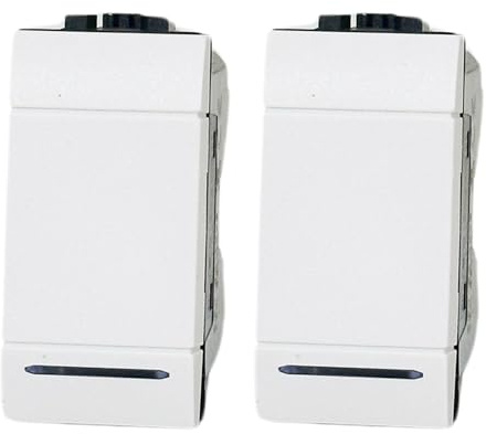2 pezzi Prese Interruttore Unipolare, 16A 250V - Compatibile con Bticino Living Light e Living International - Adatto per Casa e Ufficio(2 Pezzi Interruttore Unipolare, Bianco)