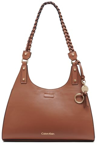 Calvin Klein Damen Satchel Shelly Novelty Umhängetasche, Caramel Mix