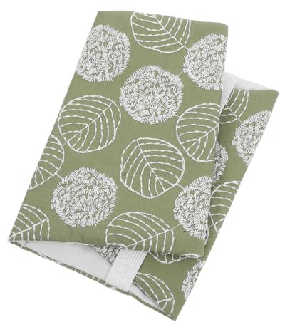 VILLCASE Eleganter Grüner Bucheinband Aus Stoff Mit Rundem Muster Weiche Und Dehnbare Notizbuchhülle Waschbarer Buchschutz