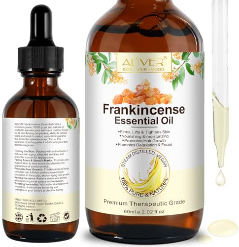 Ätherisches Weihrauchöl 60Ml, 100% Reines Und Natürliches Weihrauchöl, Geeignet Für Aromatherapie, Massage, Hautpflege, Beruhigt Den Geist Und Den Körper, Stressabbau