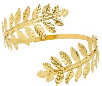 KHASCBNF Pulsera Para La Parte Superior Pulsera de hoja Metal for la parte superior del brazo for mujer, brazalete for, joyería Color dorado