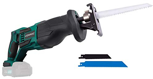 VONROC Seghetto a gattuccio a batteria VPOWER 20V. Include 2 lame e sacca portautensili. Batteria e caricabatterie non inclusi