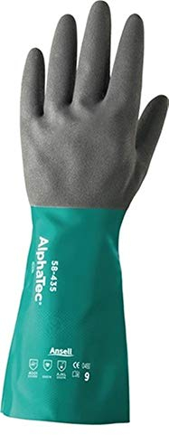 Ansell Chemikalienhandschuhe AlphaTec 58-435, Größe 10 grün/anthrazit, 12 Paar