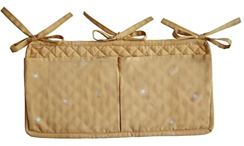 Mushie spjälsängsficka | Bebisarrangör | Sänghängande förvaringsväska för spjälsängar | Blöja Organizer | 100% ekologisk bomull | (Sun)