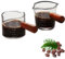 SYXLS 2 Piezas Vaso de Medición Doble Boquilla con Mango de Madera, Vaso Medidor Espresso, Vaso de Cristal con Doble Boquilla Para Café con Escala Resistente a la Temperatura, con Mango de Vertido