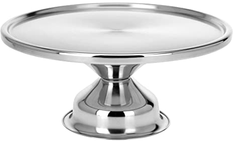 Spetebo Supporto per torte in acciaio inox con base – 33 cm – Piatto da portata in metallo per torte e torte – Piatto da portata per torte e muffin dessert
