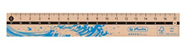 Herlitz Holz Lineal 17cm GREENline für Rechts- und Linkshänder / Farbe: blau
