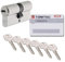 ToniTec Abus TEC440 Cylindre de serrure à cylindre à fermeture différente 45/50 mm avec 6 clés et carte de code