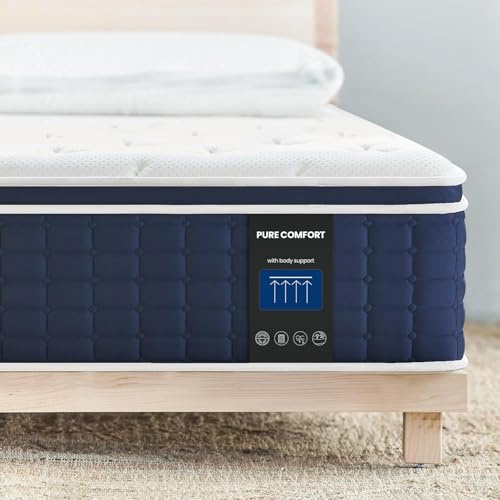 Coolvie Twin Mattress in a Box, Gel Memory Foam Mattress 14 Inch Euro Top Medium Plush Twin Size for Cloud-Like Sleep, Individual Pocket Springs with CertiPUR-US Certified Foam for Pressure Relief