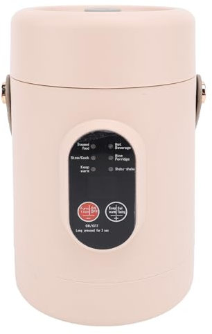 Mini Cuisinière électrique 500 W avec Couvercle Visuel, Marmite Compacte 9H, Fonction de Maintien au Chaud, Marmite électrique Portable, Marmite de Cuisson pour la Maison, les