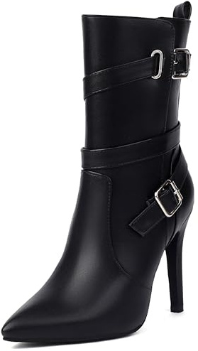 Lroey Reoly Femme Aiguille Talons Hauts Bottes de Cheville Pointu Soirée Dx945, Taille 35-48