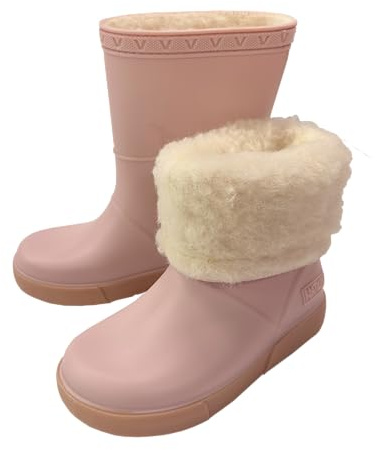 Boatilus Seals Bottes de pluie pour enfants, galoches, bottes de jardin - 100% imperméables, en caoutchouc parfumé, antidérapantes OLD PINK/BEIGE 27