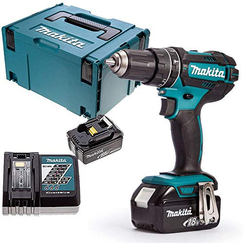 Makita DHP482Z 18V Combi Drill with 2 x 3.0Ah Batteries, Charger, Case & Inlay