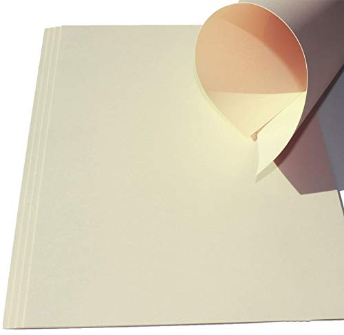 25 Blatt DIN A3 Buntpapier elfenbein 170g/m² von Top Lamination Bastel-Ton-Karton