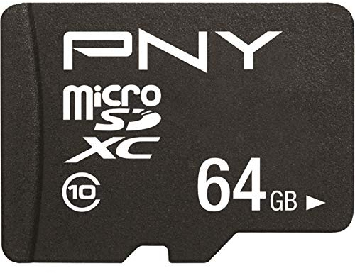 PNY Performance Plus Carte Mémoire microSDXC 64 Go, Classe 10 + Adaptateur SD