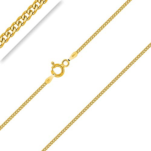 PLANETYS - Panzerkette Diamantiert 925 Sterling Silber 18K Vergoldet Kette - Halskette - 1.2 mm Breite Längen 45 cm