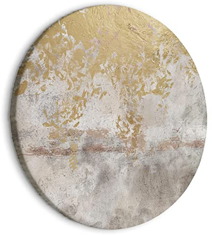 murando Tableau Rond Abstrait 40x40 cm 1 panneau impression sur toile tableaux décoration murale photo image artistique photographie graphique béton Natur Arbres Oiseaux comme peint a-A-10287-bc-a