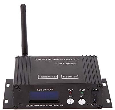 HUIOP Trasmettitore Senza Fili,2.4 G Wireless 512 Controller trasmettitore Ricevitore Display LCD Potenza ripetitore Regolabile Illuminazione Controller