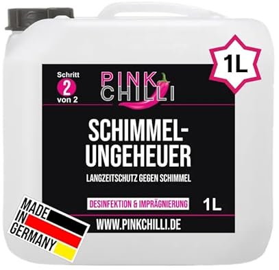 Pink Chilli Schimmelungeheuer - premium Anti Schimmel Imprägnierung *Made In Germany* Anti Schimmel in industriequalität für Bad, Fugen, Wand - Schimmel Langzeitschutz (1 L)