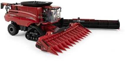 ERTL 1/64 Case IH 7250 Mietitrebbia cingolata con teste di mais e grano Collezione Prestige 44327