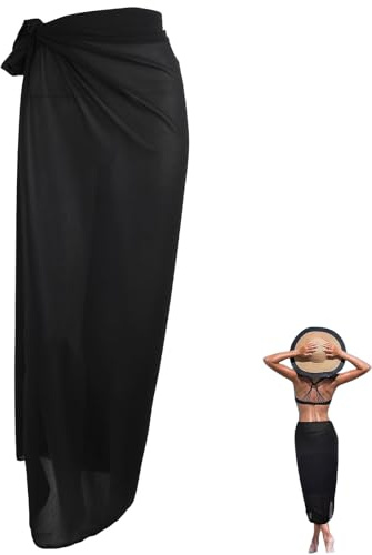 Chenyoyangfen Beach Wrap for Women Coverups Sarong Swimsuit Cover ups for Women Women Beach Wrap Bikini Cover ups for Women Beach Wrap for Women Beach Coverups Sarongs for Women Beachwear(Black)